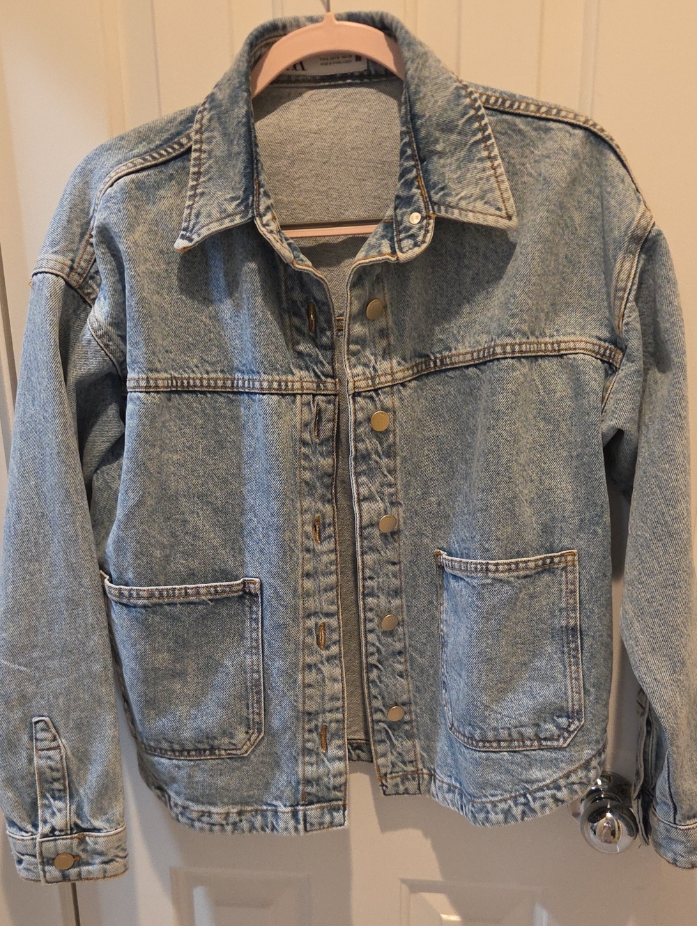 Classic Light Blue Denim Jacket - Women's Casual Coat